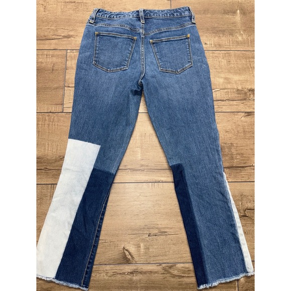 Universal Thread Women's Jeans Size 0/25R Blue‎ Patchwork Cropped Raw Hem Denim - Picture 6 of 6